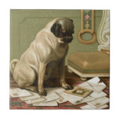 Pug met Post Tegeltje (Voorkant)
