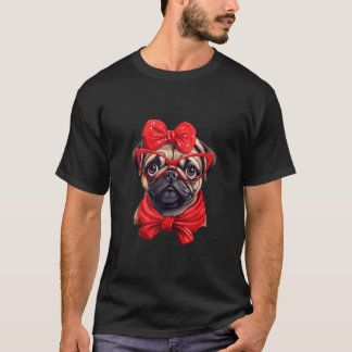 Pug met rode bril en hoofdband bandana tank
