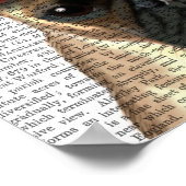 Pug met roodborstbedekking op kop poster (Hoek)