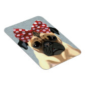 Pug met roodkleurige boeg op hoofd 2 magneet (Rechterzijde)