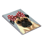 Pug met roodkleurige boeg op hoofd 2 notitieboek (Rechterzijde)