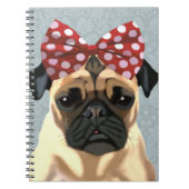 Pug met roodkleurige boeg op hoofd 2 notitieboek (Voorkant)