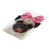 Pug met roze romp magneet (Linkerzijde)
