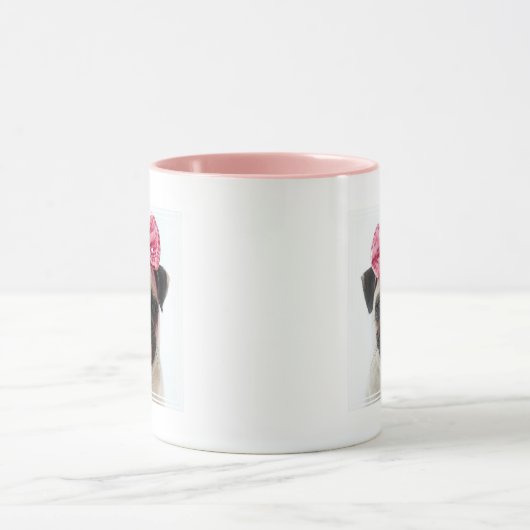 Pug met roze romp mok (Midden)