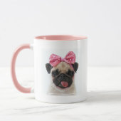 Pug met roze romp mok (Links)