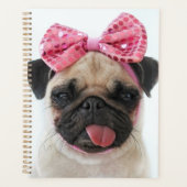 Pug met roze romp planner (Voorkant)