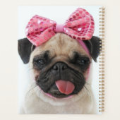 Pug met roze romp planner (Achterkant)