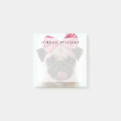 Pug met roze romp post-it® notes (Voorkant)