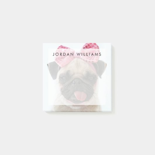 Pug met roze romp post-it® notes (Voorkant)