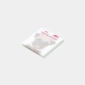 Pug met roze romp post-it® notes (Schuin)