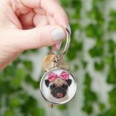 Pug met roze romp sleutelhanger (Hand)