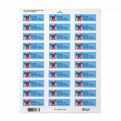 Pug met roze strik etiket (Full Sheet)