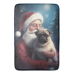 Pug met Sinterklaas Feestelijke Kerstmis Badmat