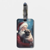 Pug met Sinterklaas Feestelijke Kerstmis Bagagelabel (Achterkant verticaal)