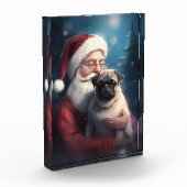 Pug met Sinterklaas Feestelijke Kerstmis Fotoblokken (Links)