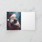 Pug met Sinterklaas Feestelijke Kerstmis Kaart (Binnen)