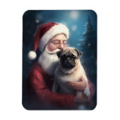Pug met Sinterklaas Feestelijke Kerstmis Magneet (Verticaal)