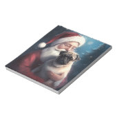 Pug met Sinterklaas Feestelijke Kerstmis Notitieblok (Linkerzijde)