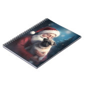 Pug met Sinterklaas Feestelijke Kerstmis Notitieboek (Linkerzijde)