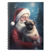 Pug met Sinterklaas Feestelijke Kerstmis Notitieboek (Voorkant)