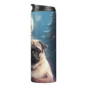 Pug met Sinterklaas Feestelijke Kerstmis Thermosbeker (Geroteerd rechts)