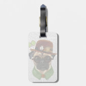 Pug met Steampunk Bowler Pet Bagagelabel (Achterkant verticaal)