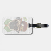 Pug met Steampunk Bowler Pet Bagagelabel (Achterkant horizontaal)