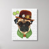 Pug met Steampunk Bowler Pet Canvas Afdruk (Voorkant)