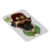 Pug met Steampunk Bowler Pet Magneet (Rechterzijde)