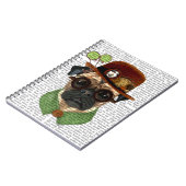Pug met Steampunk Bowler Pet Notitieboek (Linkerzijde)