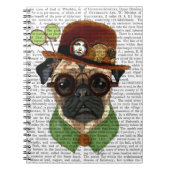 Pug met Steampunk Bowler Pet Notitieboek (Voorkant)
