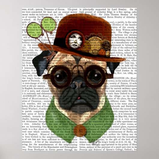 Pug met Steampunk Bowler Pet Poster (Voorkant)