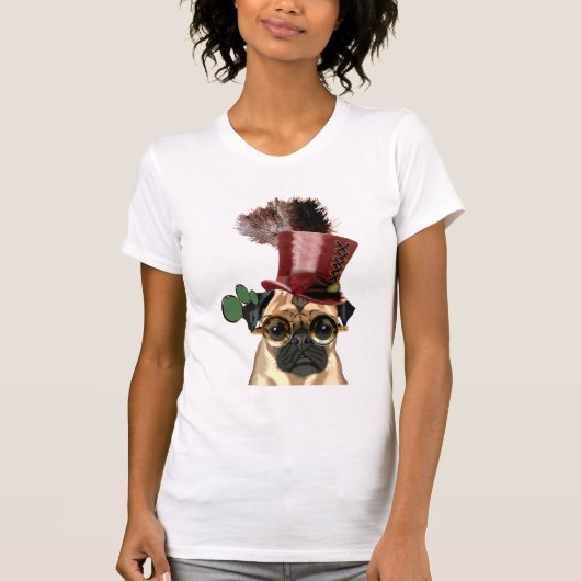 Pug met Steampunk Style Top Hat (Voorkant)