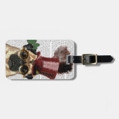 Pug met Steampunk Style Top Hat Bagagelabel (Voorkant horizontaal)