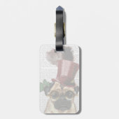 Pug met Steampunk Style Top Hat Bagagelabel (Achterkant verticaal)