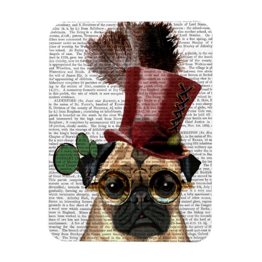 Pug met Steampunk Style Top Hat Magneet (Verticaal)