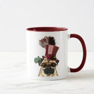 Pug met Steampunk Style Top Hat Mok