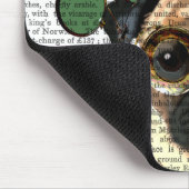 Pug met Steampunk Style Top Hat Muismat (Hoek)