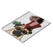 Pug met Steampunk Style Top Hat Notitieboek (Linkerzijde)