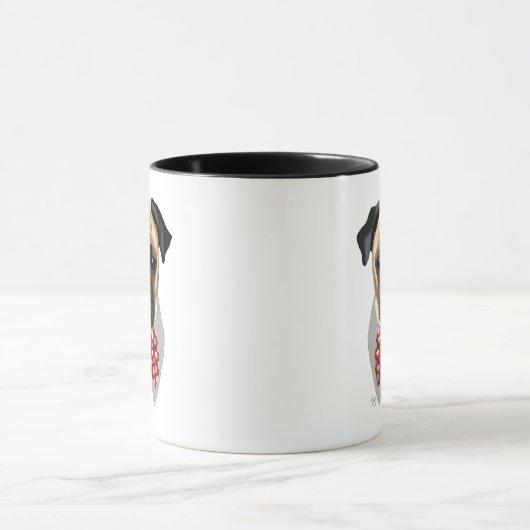 Pug met Stropdas met rode potten Mok (Midden)