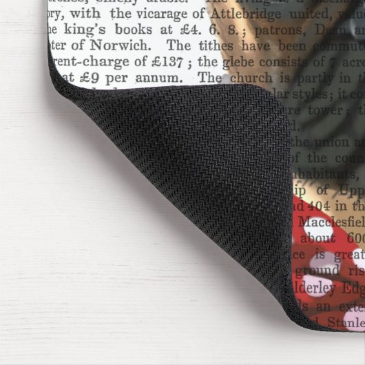 Pug met Stropdas met rode potten Muismat (Hoek)