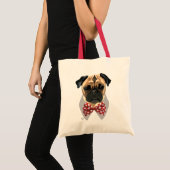 Pug met Stropdas met rode potten Tote Bag (Voorkant (product))