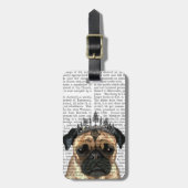 Pug met Tiara Bagagelabel (Voorkant verticaal)