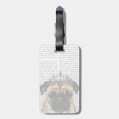 Pug met Tiara Bagagelabel (Achterkant verticaal)