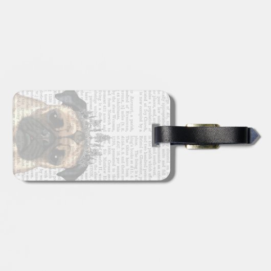 Pug met Tiara Bagagelabel (Achterkant horizontaal)