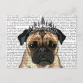 Pug met Tiara Briefkaart (Voorkant)