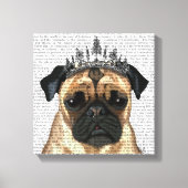 Pug met Tiara Canvas Afdruk (Voorkant)