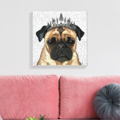 Pug met Tiara Canvas Afdruk (Insitu (Woonkamer))