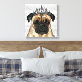 Pug met Tiara Canvas Afdruk (Insitu (Slaapkamer))