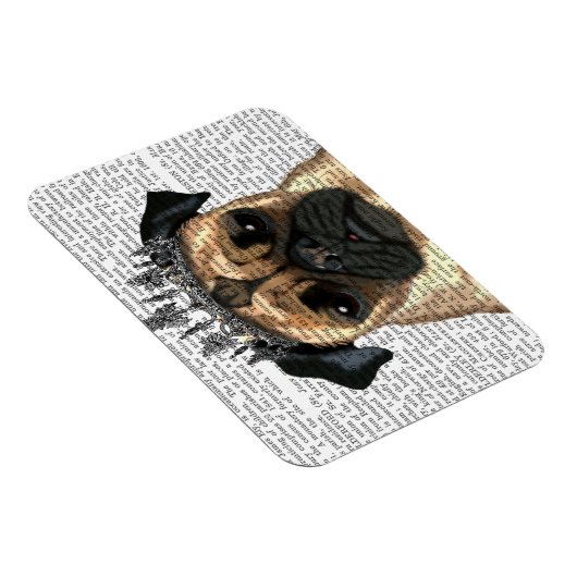 Pug met Tiara Magneet (Rechterzijde)